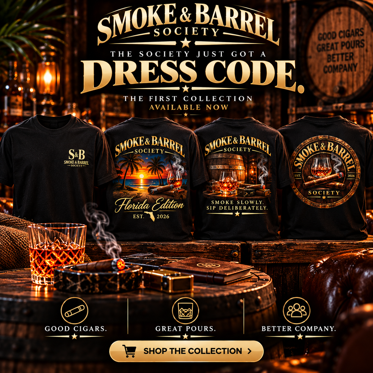 Smoke & Barrel Society first apparel collection
